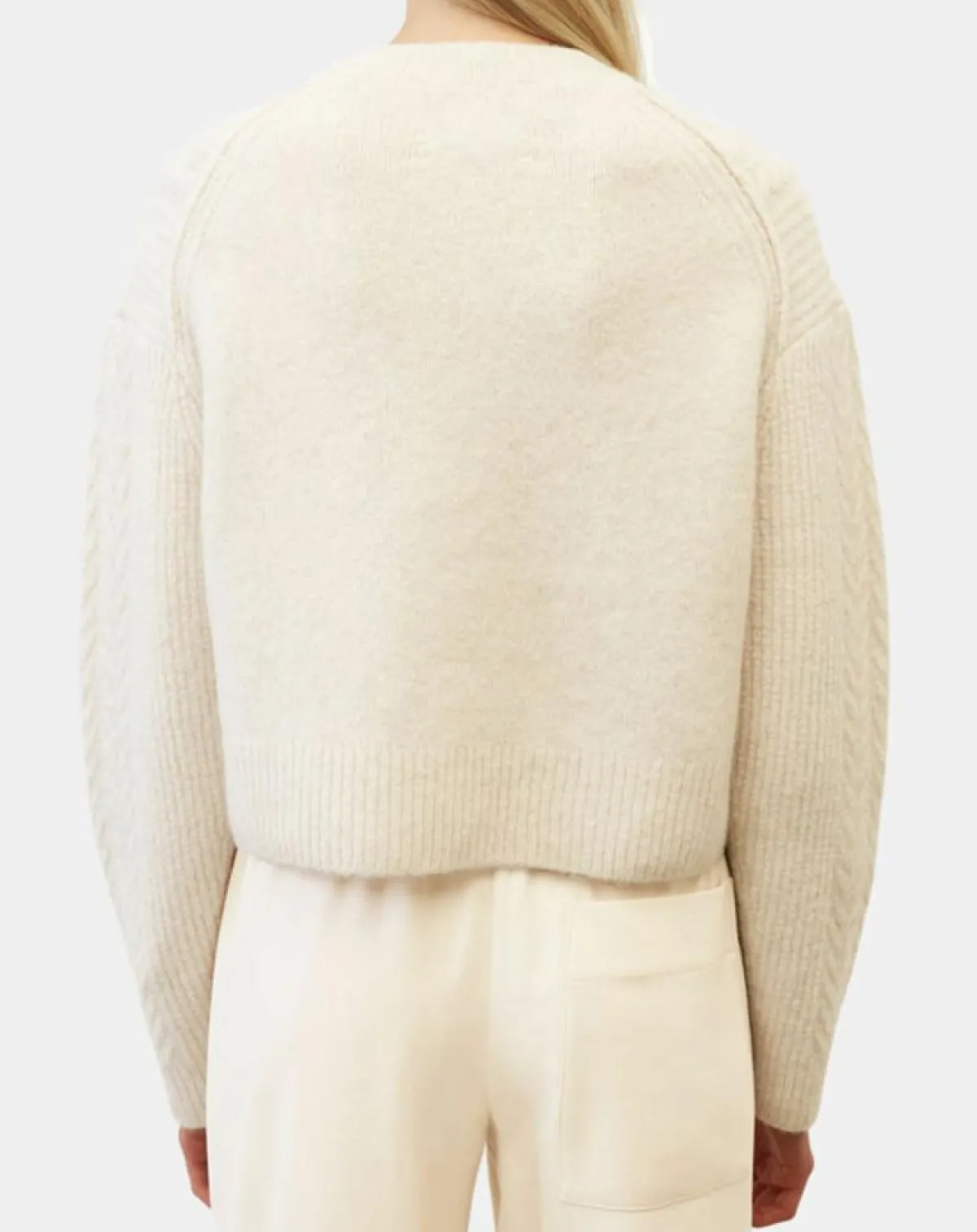 Marc O'Polo Gilets Et Cardigans|Cardigan en Laine mélangée à torsades écru