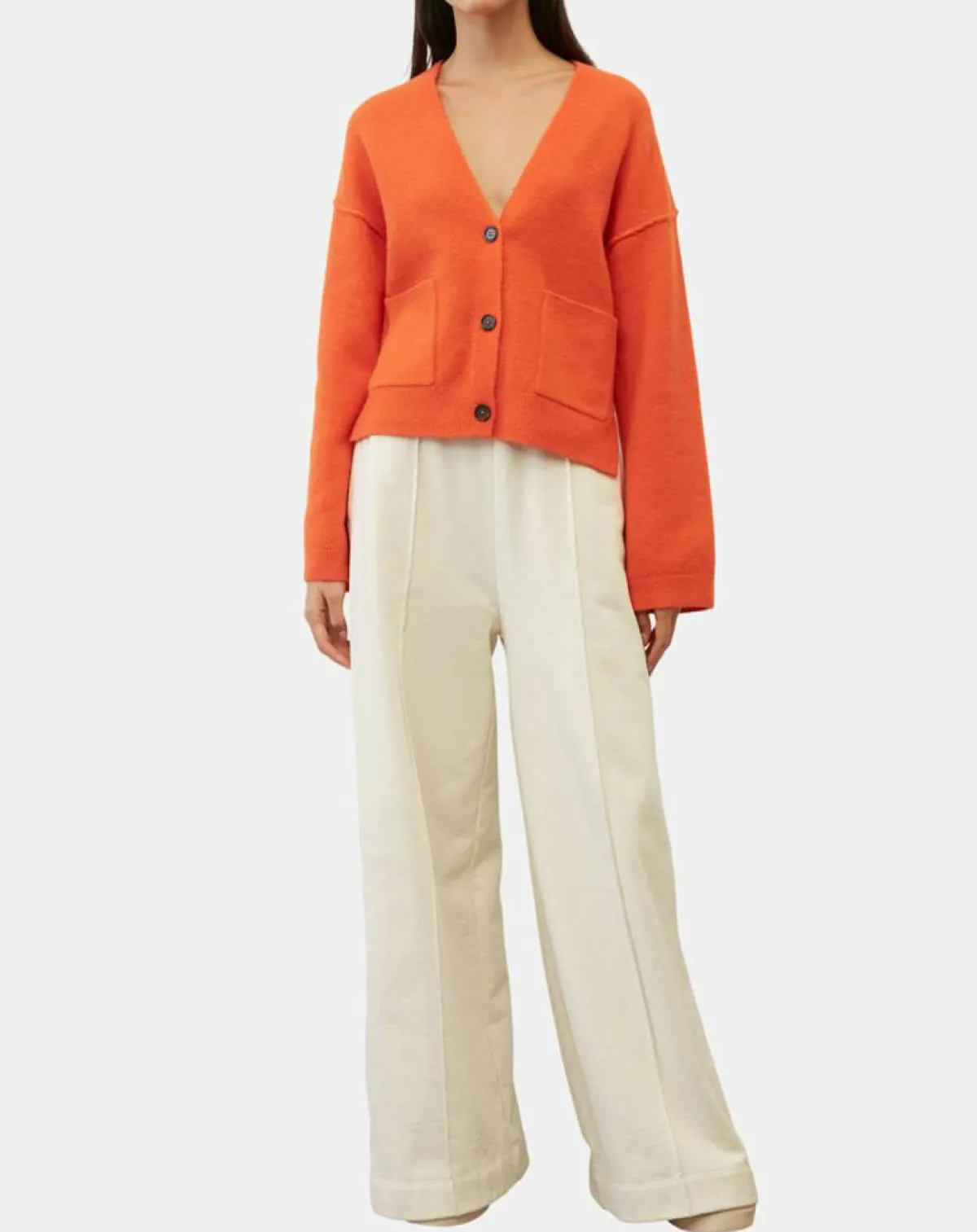 Marc O'Polo Gilets Et Cardigans|Cardigan en Laine mélangée orange