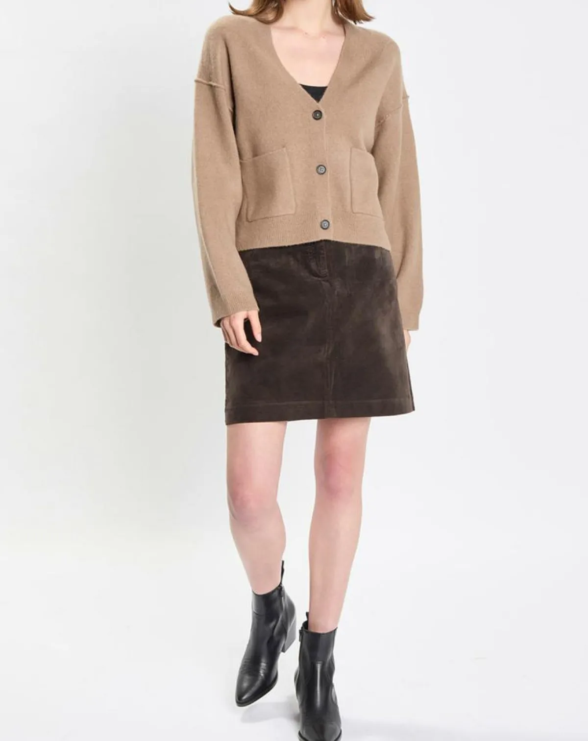 Marc O'Polo Gilets Et Cardigans|Cardigan en Laine mélangée marron clair