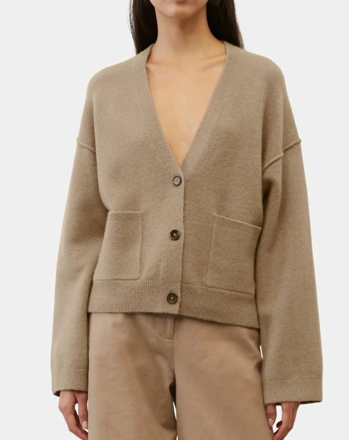 Marc O'Polo Gilets Et Cardigans|Cardigan en Laine mélangée marron clair