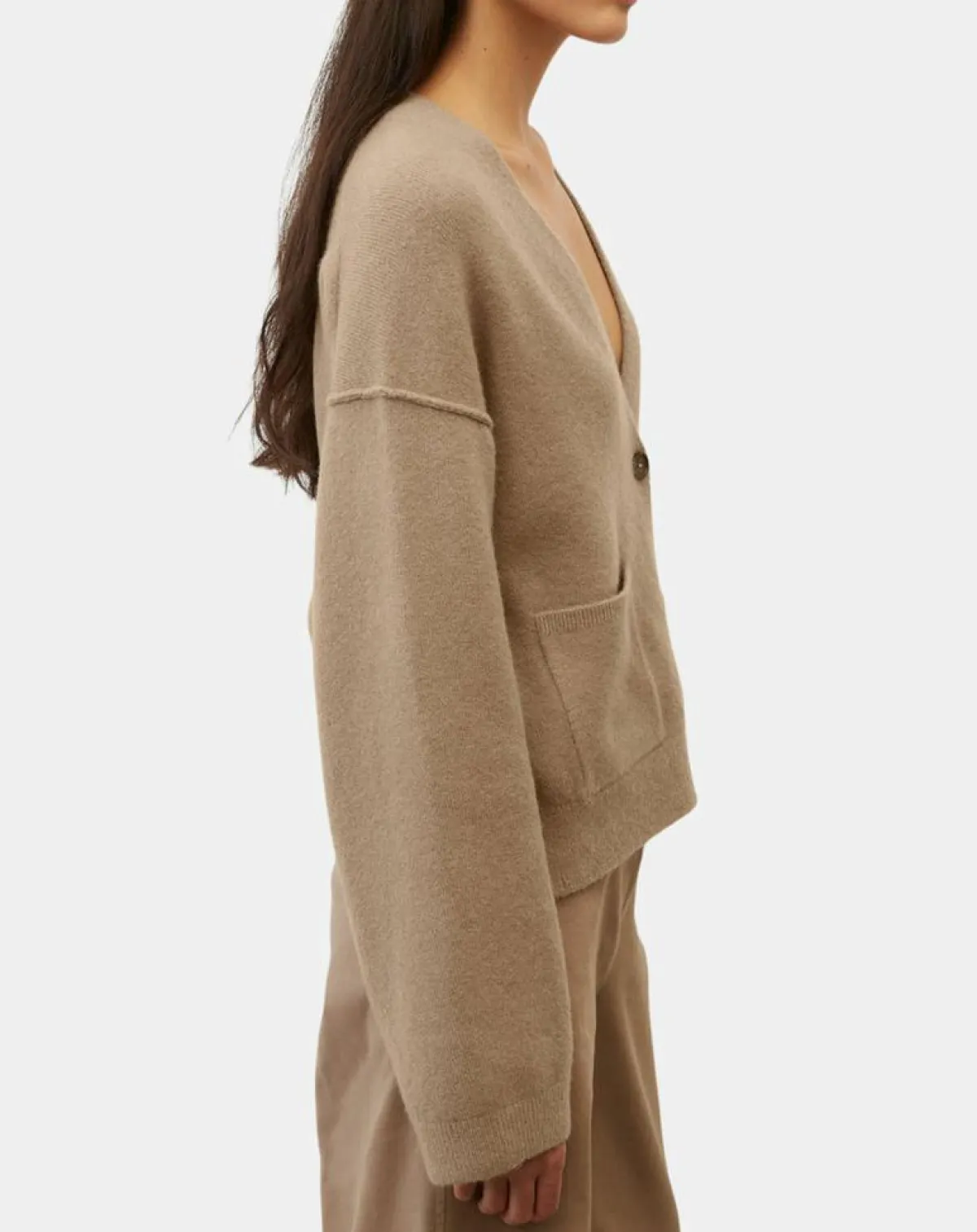 Marc O'Polo Gilets Et Cardigans|Cardigan en Laine mélangée marron clair