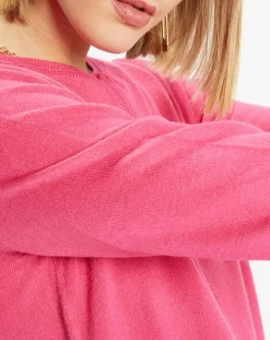 Galeries Lafayette Gilets Et Cardigans|Cardigan en Maille fine Fanny rose