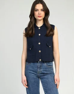 An'ge Gilets Et Cardigans|Cardigan Levamaya marine