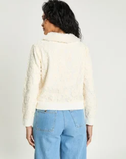 Manoush Gilets Et Cardigans|Cardigan Maille Dentelle ecru