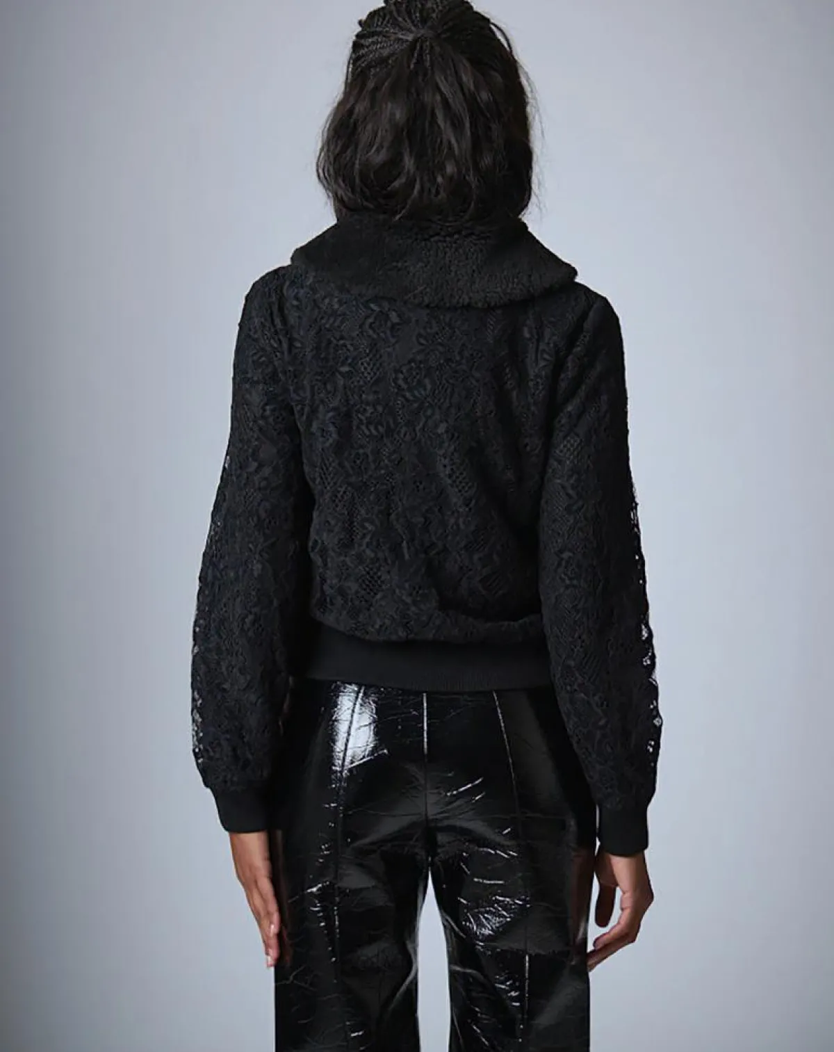 Manoush Gilets Et Cardigans|Cardigan Maille Dentelle noir