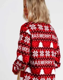 Mr Wonderful Lingerie, Nuit|Cardigan Noël rouge