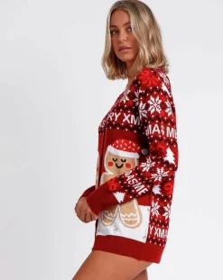 Mr Wonderful Lingerie, Nuit|Cardigan Noël rouge