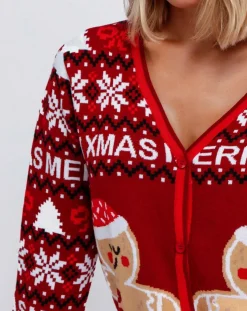 Mr Wonderful Lingerie, Nuit|Cardigan Noël rouge