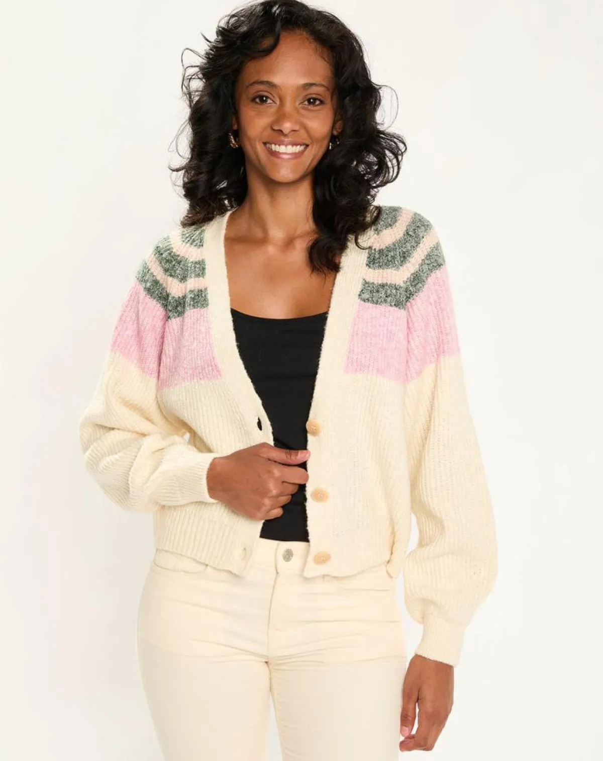 Esprit Gilets Et Cardigans|Cardigan rayé multicolore