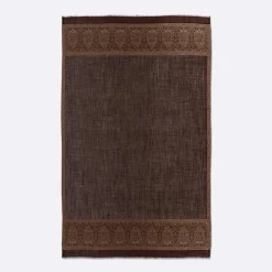 Petrusse Echarpes, Foulards|Carré 100% Soie Elisee moka - 130x200 cm