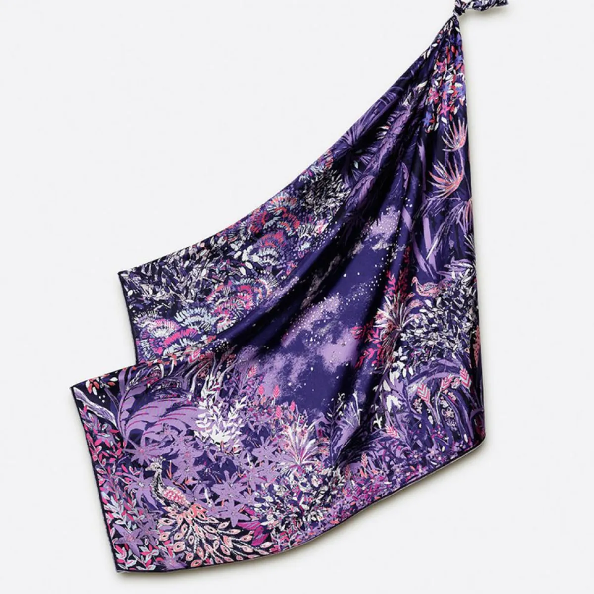 Petrusse Echarpes, Foulards|Carré 100% Soie Idylle lilas - 105x105 cm