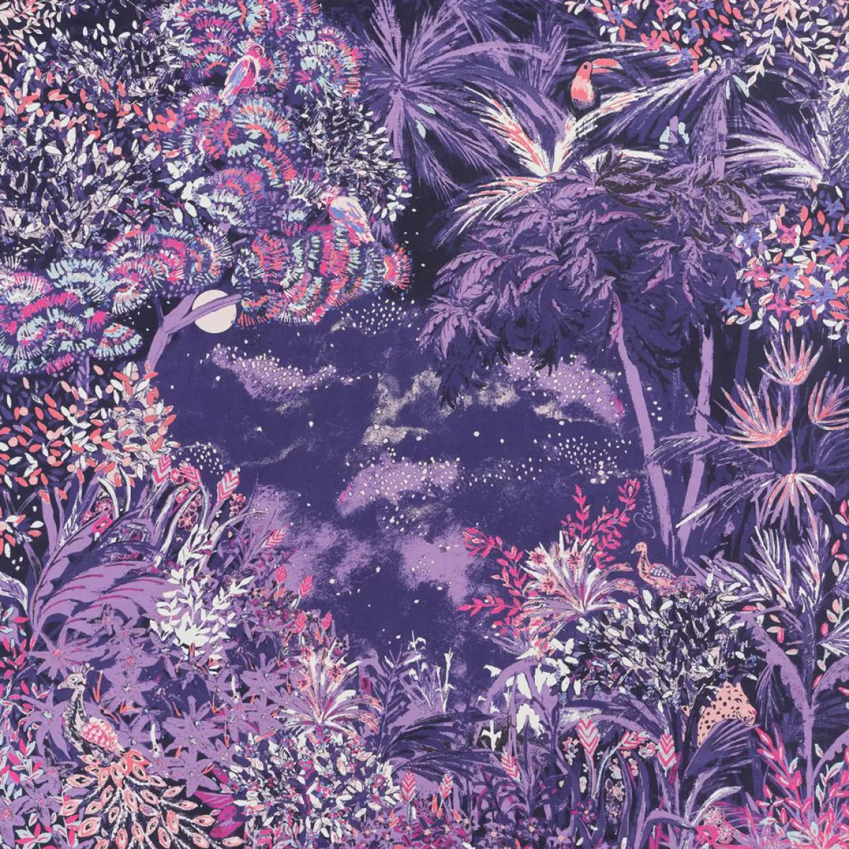 Petrusse Echarpes, Foulards|Carré 100% Soie Idylle lilas - 105x105 cm