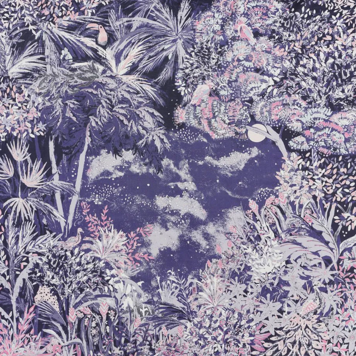 Petrusse Echarpes, Foulards|Carré 100% Soie Idylle lilas - 105x105 cm