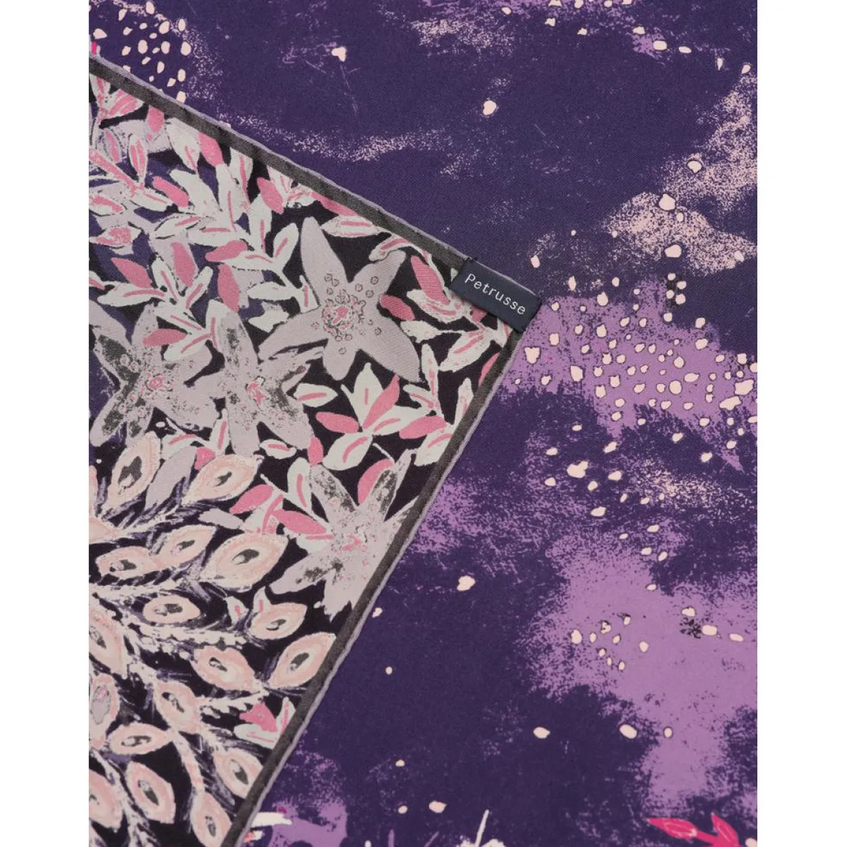 Petrusse Echarpes, Foulards|Carré 100% Soie Idylle lilas - 105x105 cm