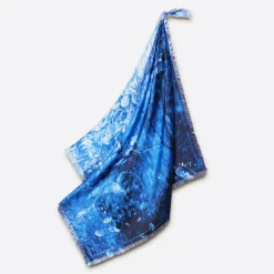 Petrusse Echarpes, Foulards|Carré 100% Soie Liv denim - 90x90 cm