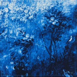 Petrusse Echarpes, Foulards|Carré 100% Soie Liv denim - 90x90 cm