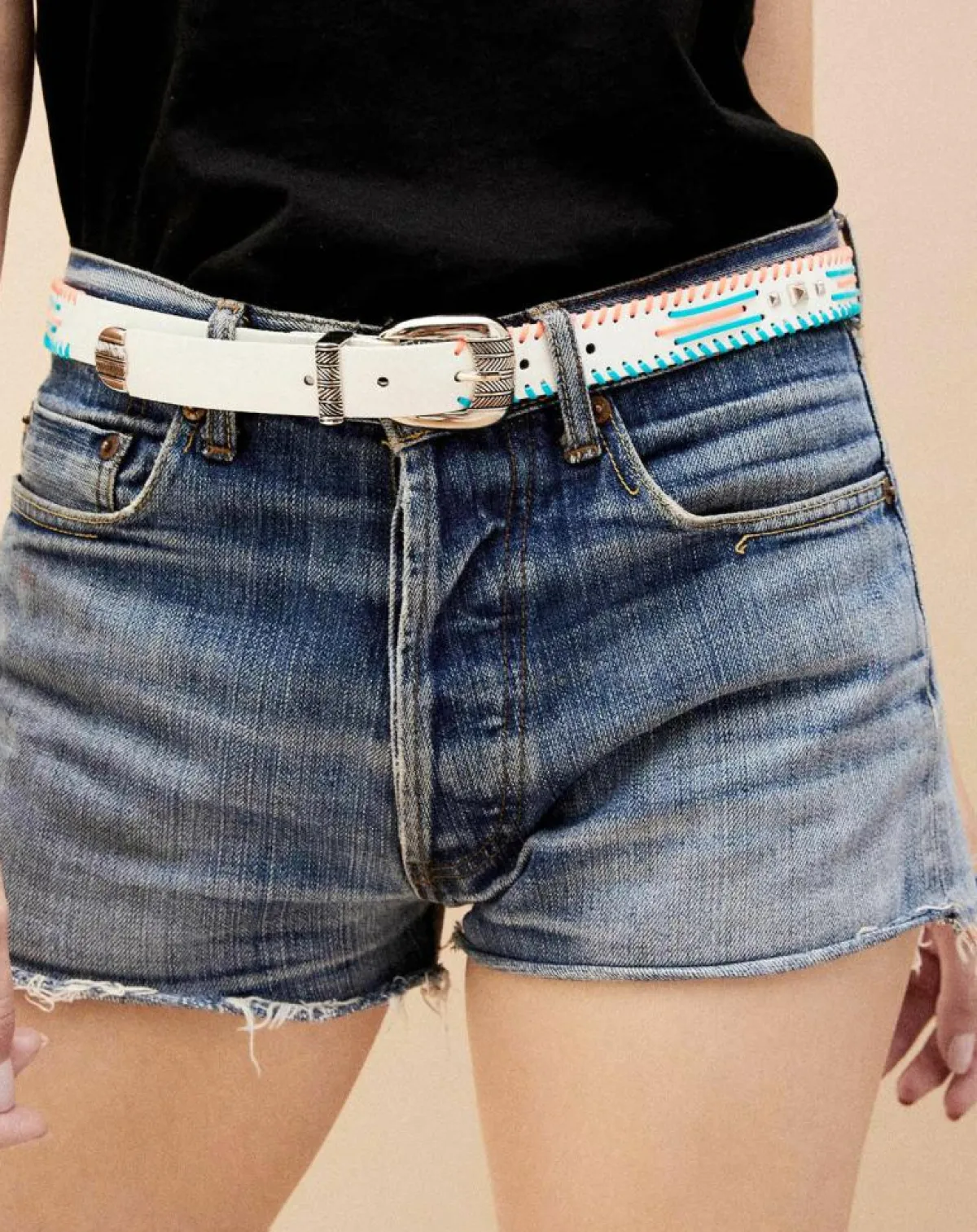 Wild Ceintures|Ceinture en Cuir Dinka blanche