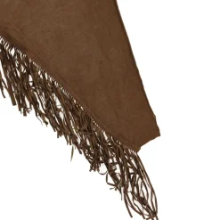 Hotel Particulier Echarpes, Foulards|Écharpe avec franges en Cuir camel - 220x92 cm