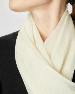 Petrusse Echarpes, Foulards|Écharpe en Laine & Soie Voile écrue - 50x180 cm