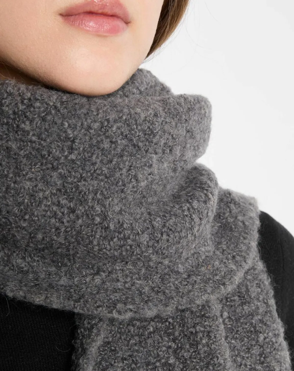 Marc O'Polo Echarpes, Foulards|Écharpe en Laine mélangée et bouclée gris foncé