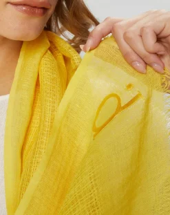 Petrusse Echarpes, Foulards|Écharpe en Lin & Coton Olaf jaune - 60x190 cm