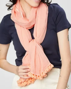 Petrusse Echarpes, Foulards|Écharpe Pompon corail - 100x200 cm