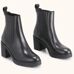 Cosmoparis Bottines|Chelsea boots en Cuir Bena noirs - Talon 7 cm