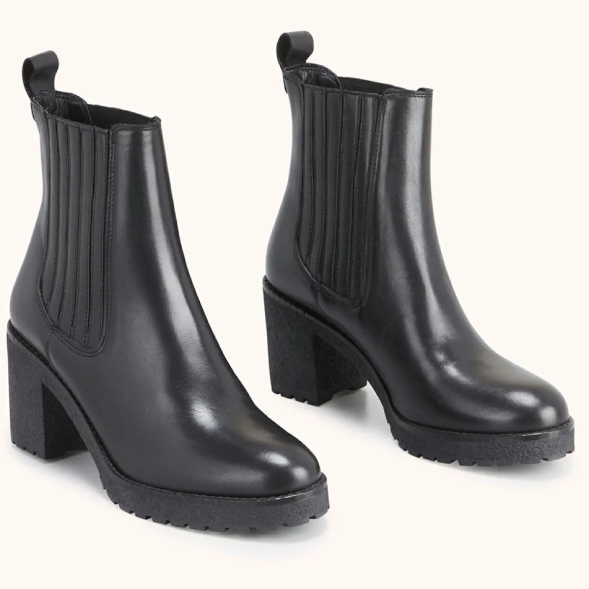 Cosmoparis Bottines|Chelsea boots en Cuir Bena noirs - Talon 7 cm