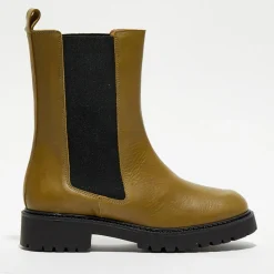 Apologie Bottines|Chelsea Boots en Cuir Carmen kaki
