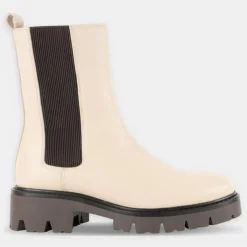 Bobbies Bottines|Chelsea Boots en Cuir écrues