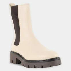 Bobbies Bottines|Chelsea Boots en Cuir écrues