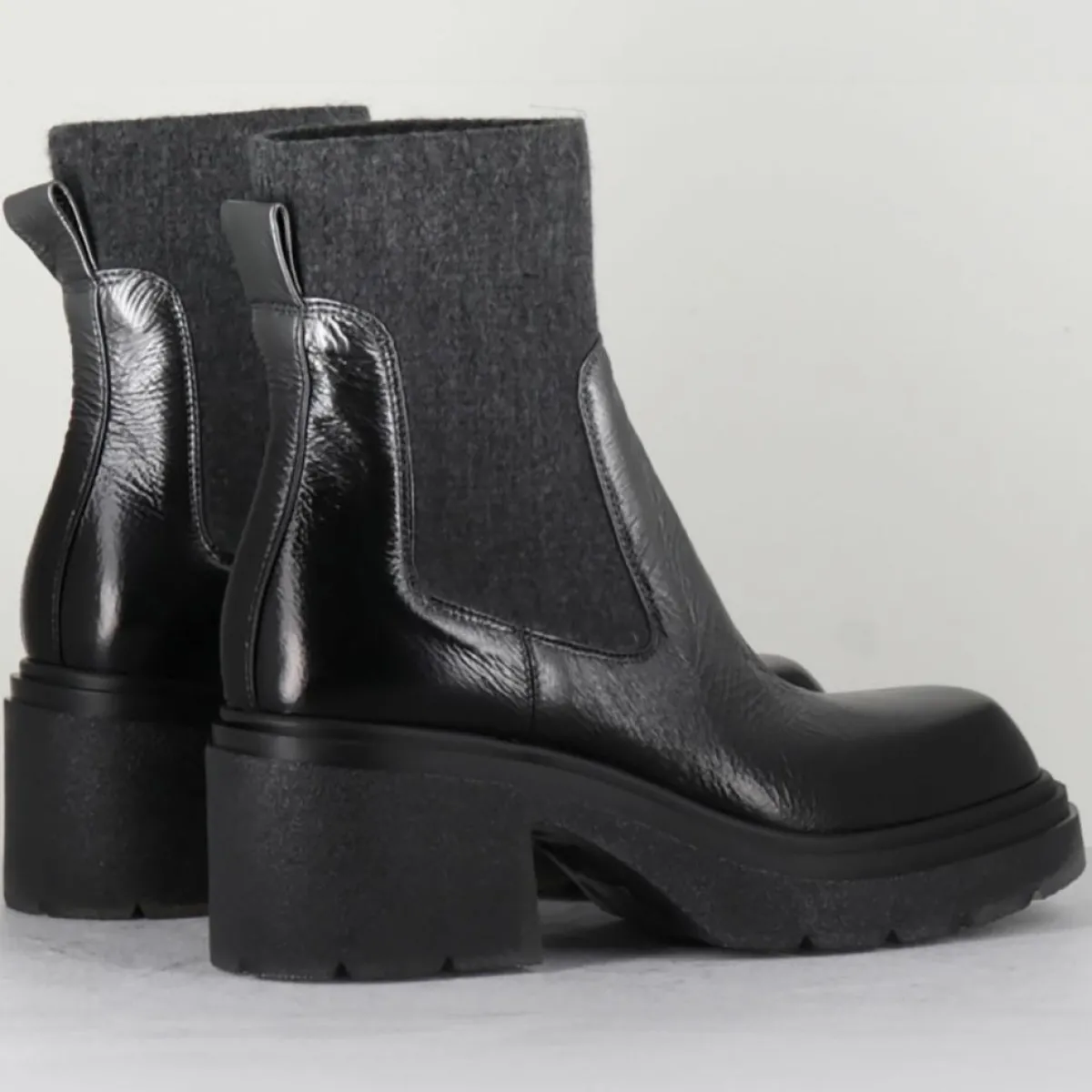 Garrice Lab Bottines|Chelsea boots en Cuir Gusto anthracite - Talon 6 cm