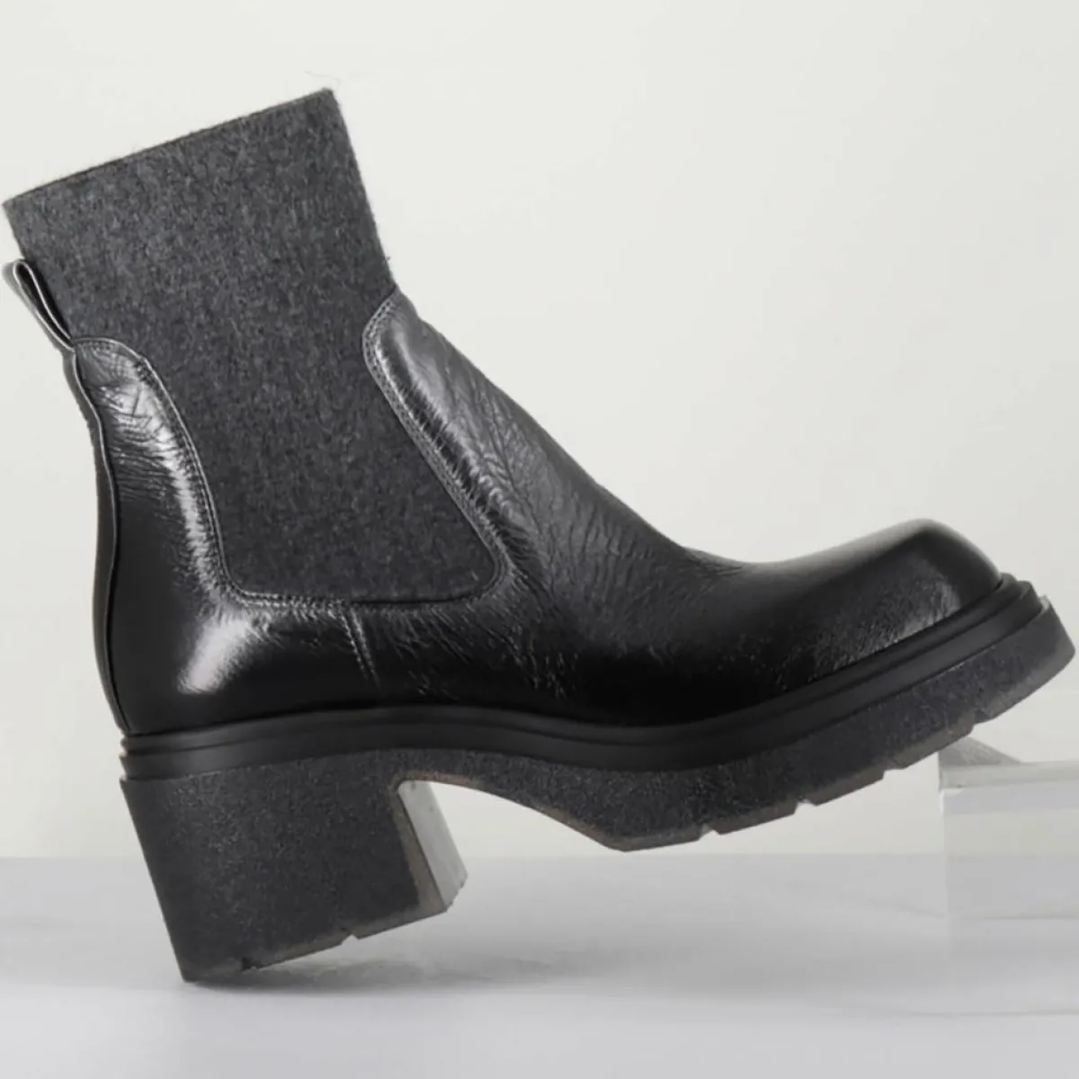 Garrice Lab Bottines|Chelsea boots en Cuir Gusto anthracite - Talon 6 cm