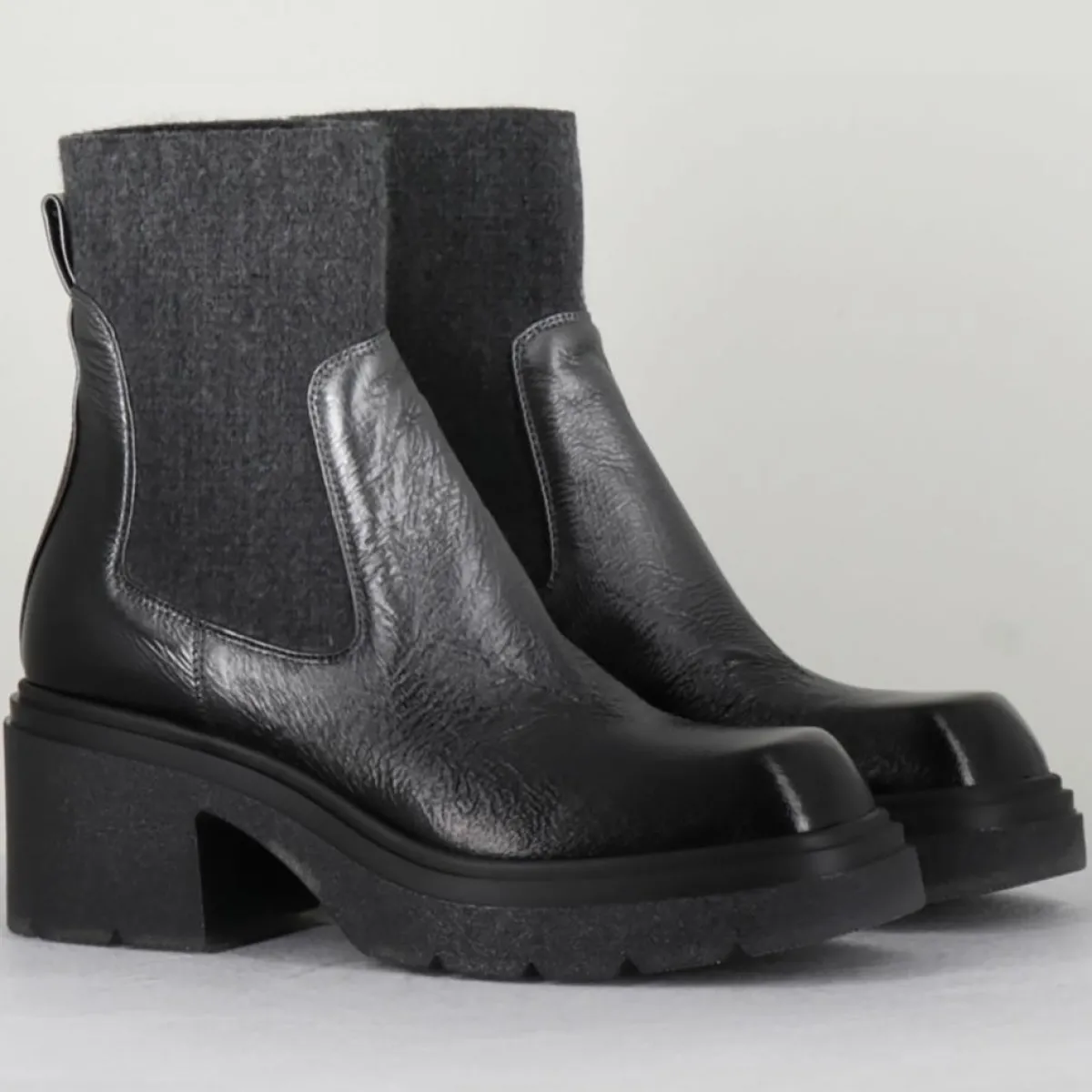 Garrice Lab Bottines|Chelsea boots en Cuir Gusto anthracite - Talon 6 cm