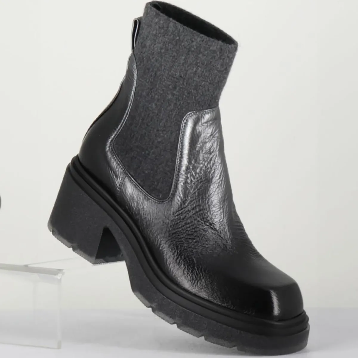 Garrice Lab Bottines|Chelsea boots en Cuir Gusto anthracite - Talon 6 cm