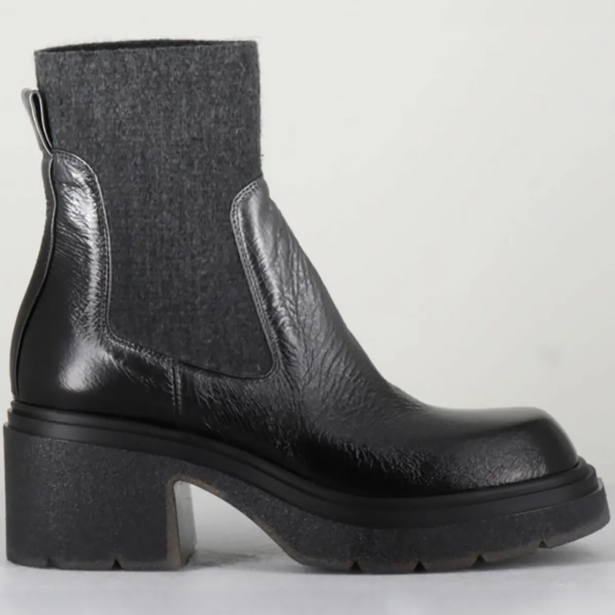 Garrice Lab Bottines|Chelsea boots en Cuir Gusto anthracite - Talon 6 cm