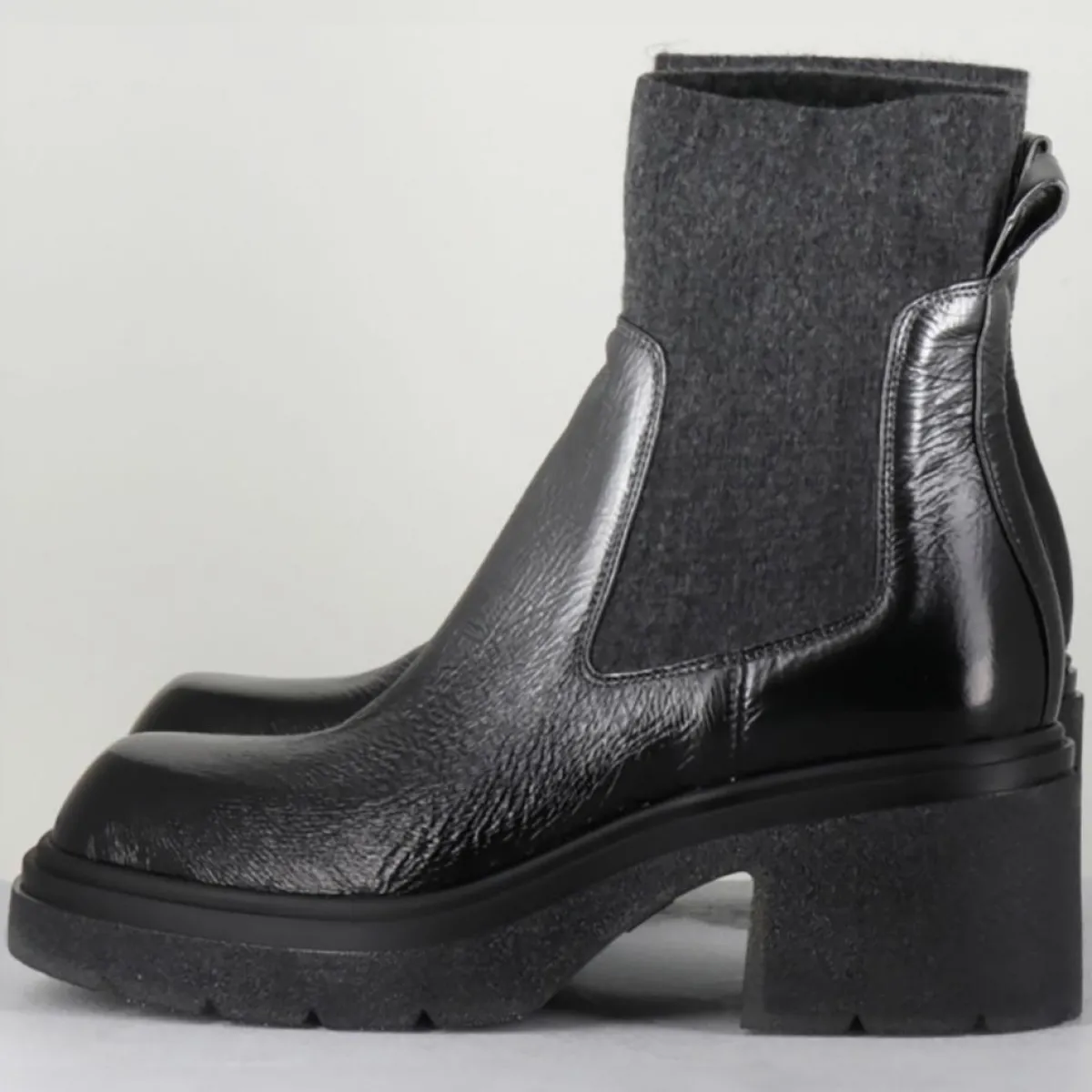 Garrice Lab Bottines|Chelsea boots en Cuir Gusto anthracite - Talon 6 cm