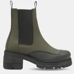 Marc O'Polo Bottines|Chelsea Boots en Cuir kaki