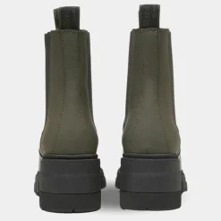 Marc O'Polo Bottines|Chelsea Boots en Cuir kaki