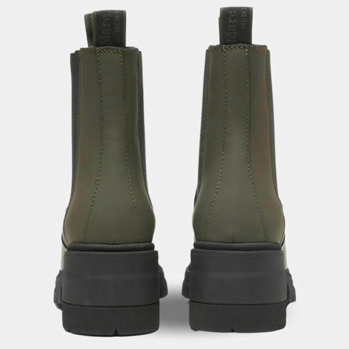 Marc O'Polo Bottines|Chelsea Boots en Cuir kaki