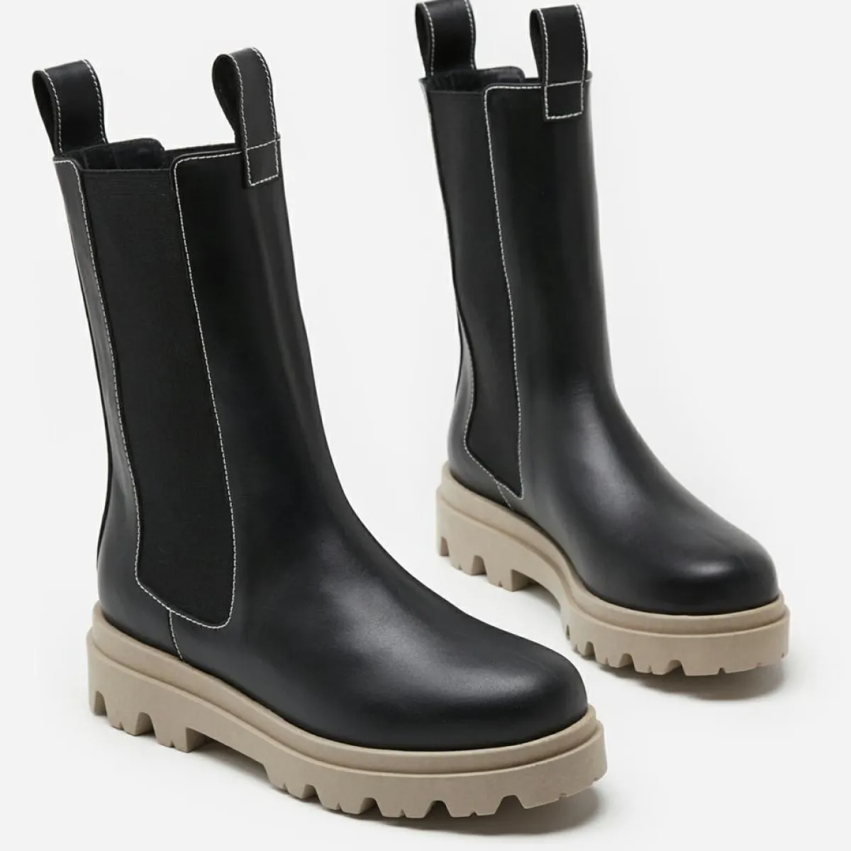 Flattered Bottines|Chelsea boots en Cuir Lia noires