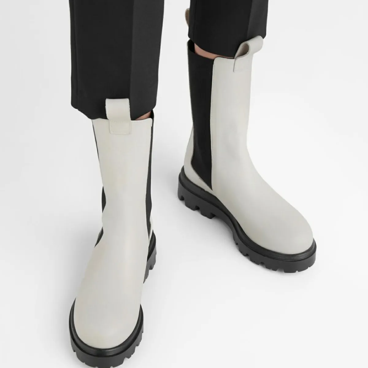 Flattered Bottines|Chelsea boots en Cuir Lia crème