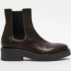 Garrice Lab Bottines|Chelsea boots en Cuir marron - Talon 4.5 cm