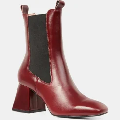 Galeries Lafayette Bottines|Chelsea Boots en Cuir marron - Talon 7 cm
