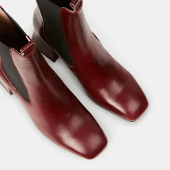 Galeries Lafayette Bottines|Chelsea Boots en Cuir marron - Talon 7 cm