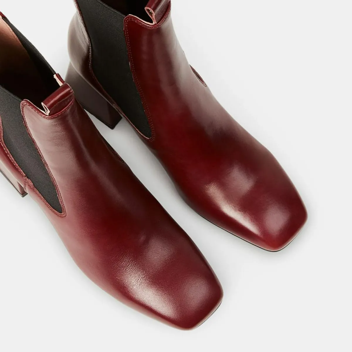 Galeries Lafayette Bottines|Chelsea Boots en Cuir marron - Talon 7 cm