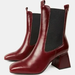 Galeries Lafayette Bottines|Chelsea Boots en Cuir marron - Talon 7 cm