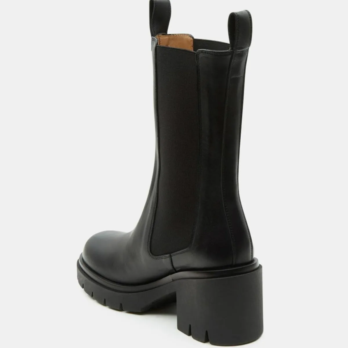 Flattered Bottines|Chelsea Boots en Cuir Mid noires - Talon 8 cm