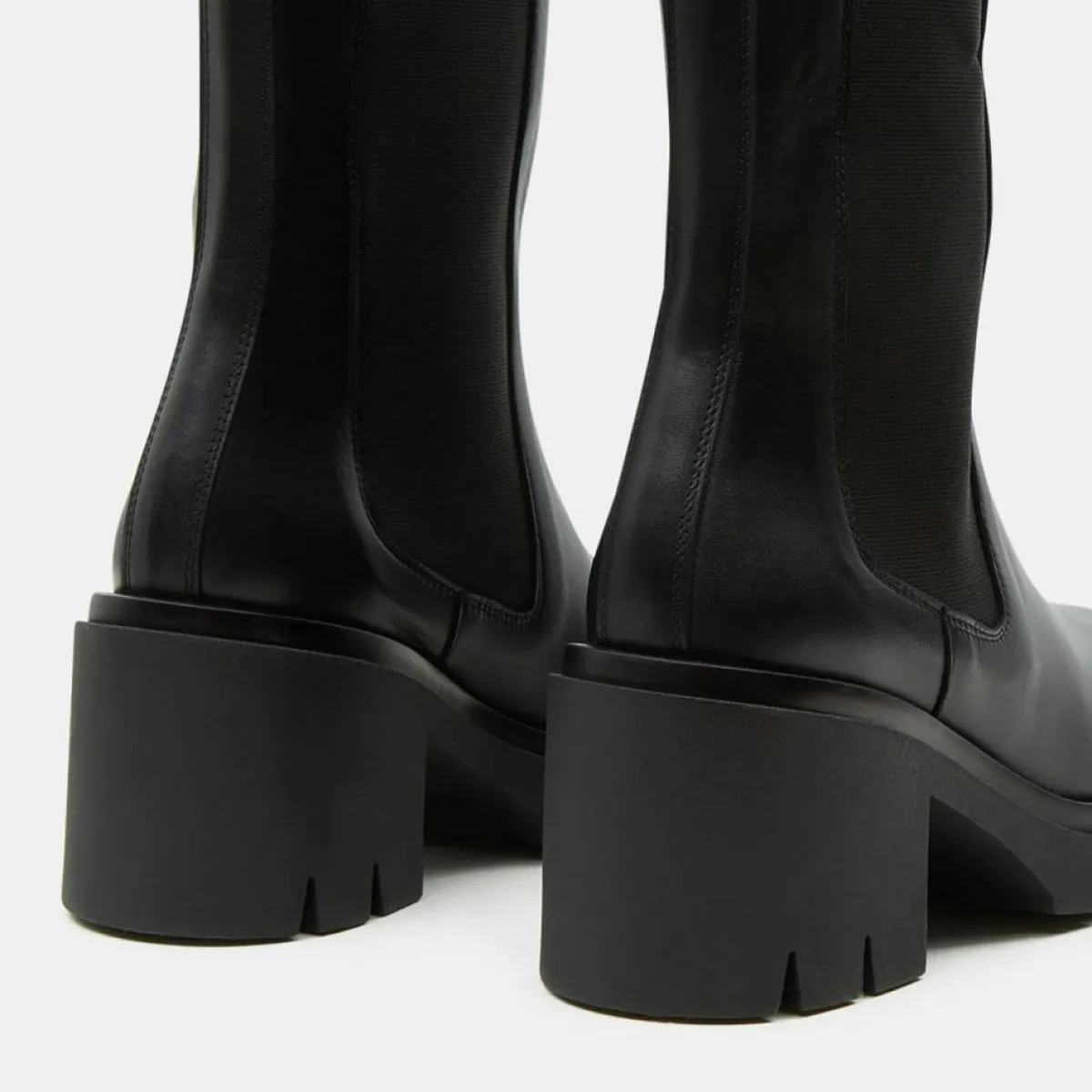 Flattered Bottines|Chelsea Boots en Cuir Mid noires - Talon 8 cm
