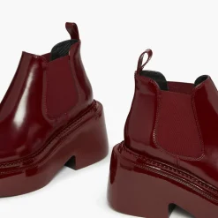 Sonia Rykiel Bottines|Chelsea boots en Cuir Montresor bordeaux - Talon 6 cm